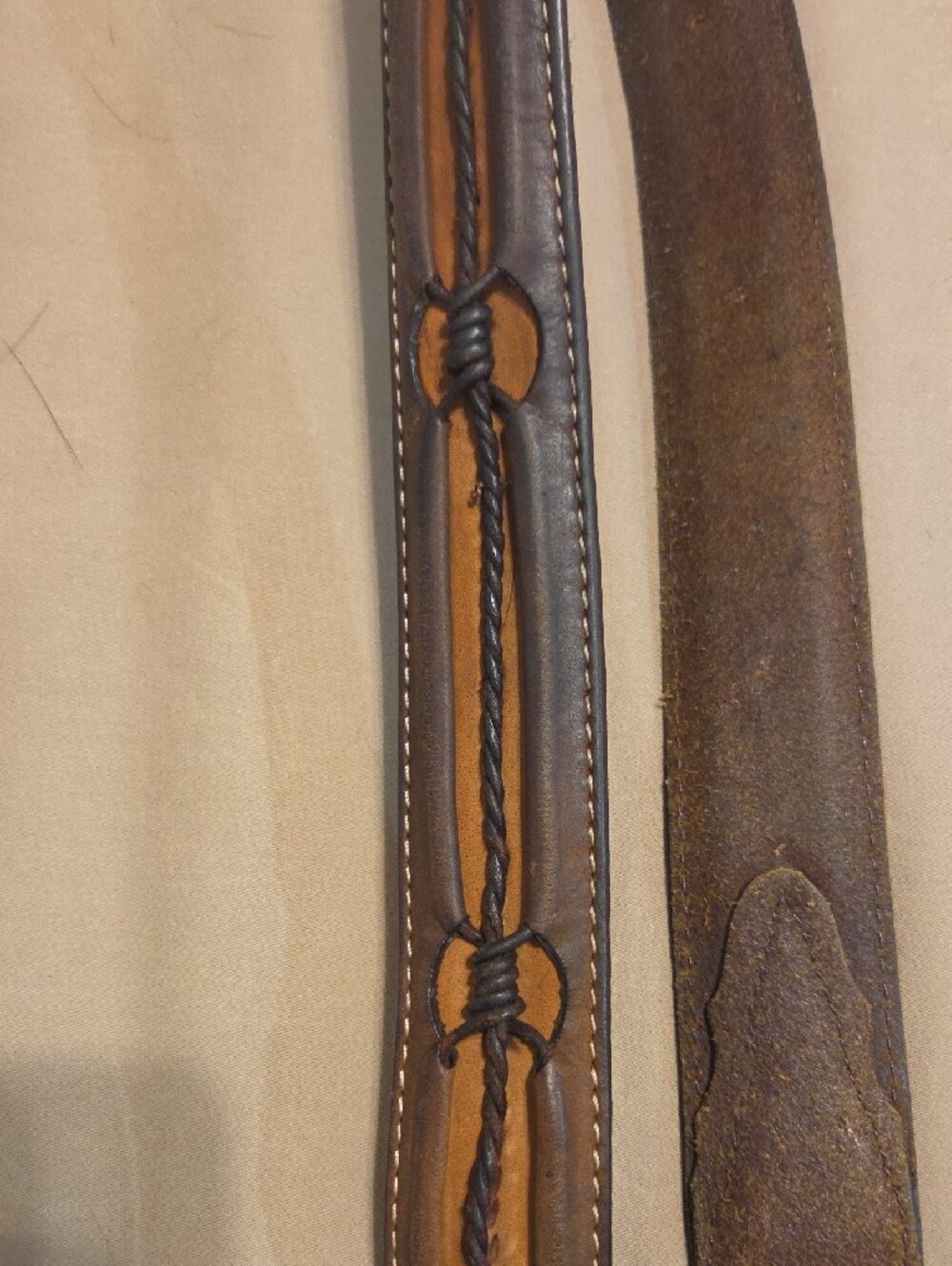 Brown Leather Men's Belt with Silver Western Buckle - Picture 5 of 6